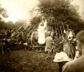 A military service in the field with a gun carriage for an altar, Underwood & Underwood, c1900 O5HO191